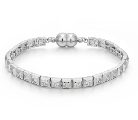 Pyramid Stud Tennis Bracelet- Silver