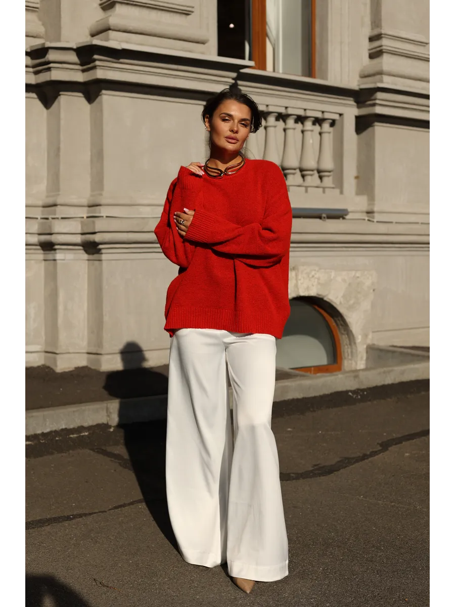 Silk Satin Palazzo Trousers White