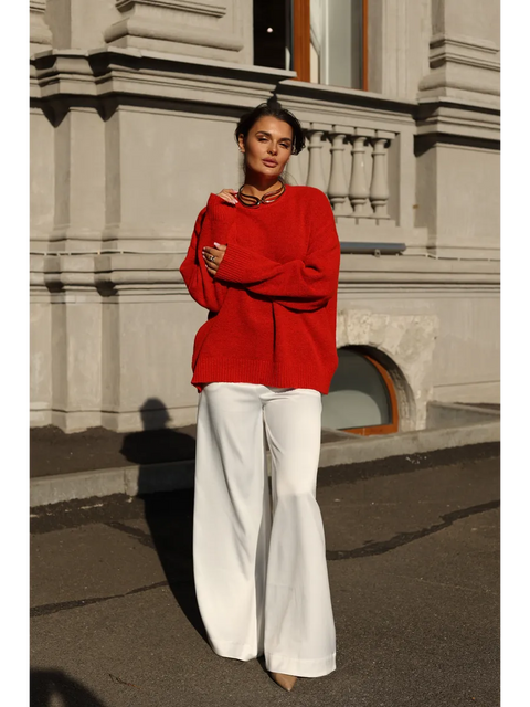 Silk Satin Palazzo Trousers White