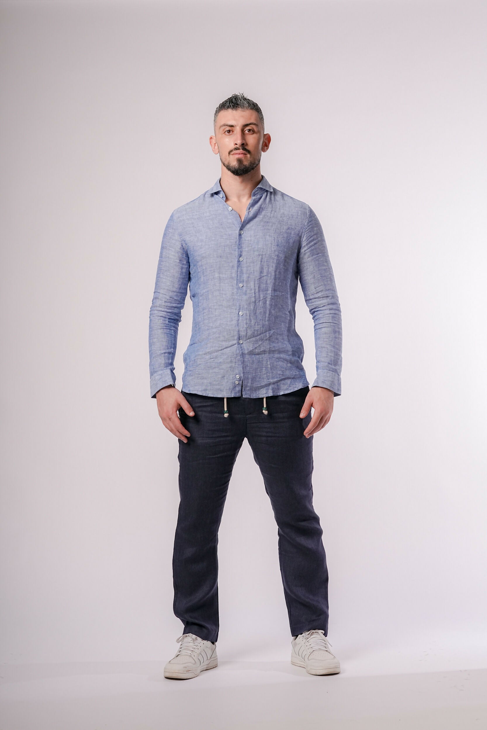 ENCO Ocean Blue LinenShirt