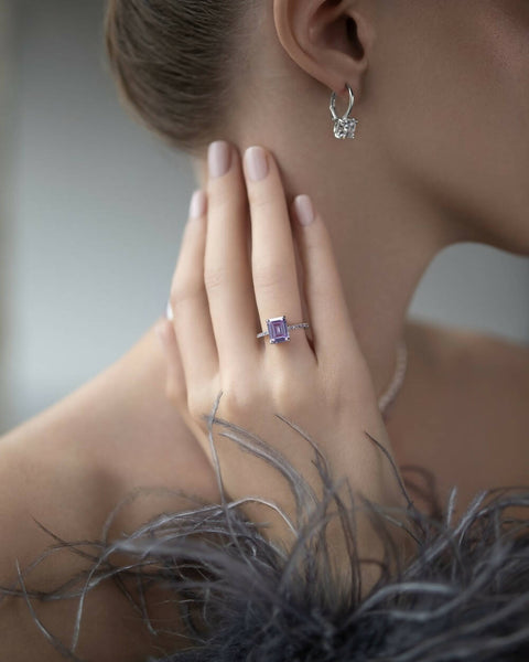 Ring with a lavender stone