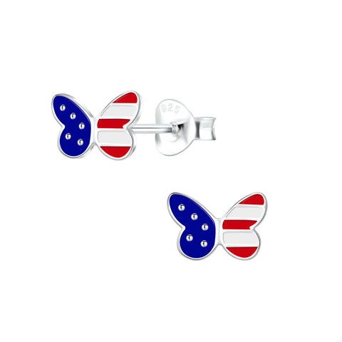 Butterfly USA Flag earrings