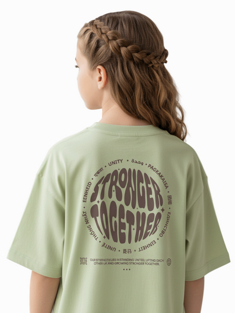 KIDS GLOBAL UNITY GRAPHIC TEE MINT GREEN