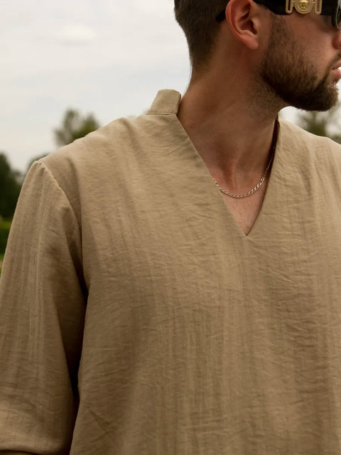 Men's Linen Suit Khaki