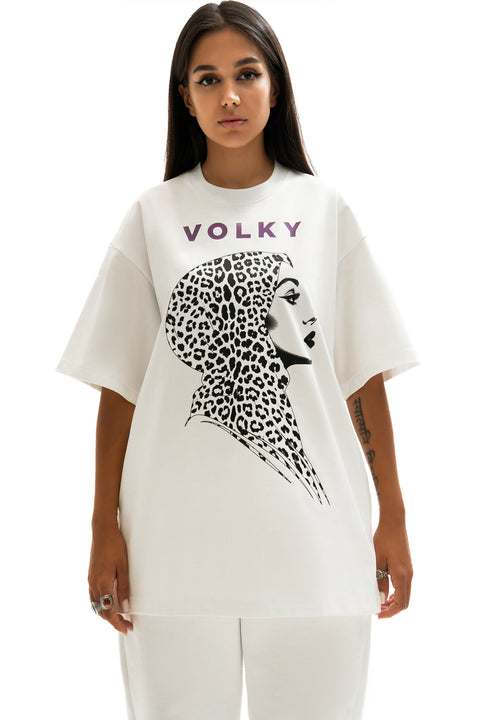 Leo Woman T-Shirt in White & Black