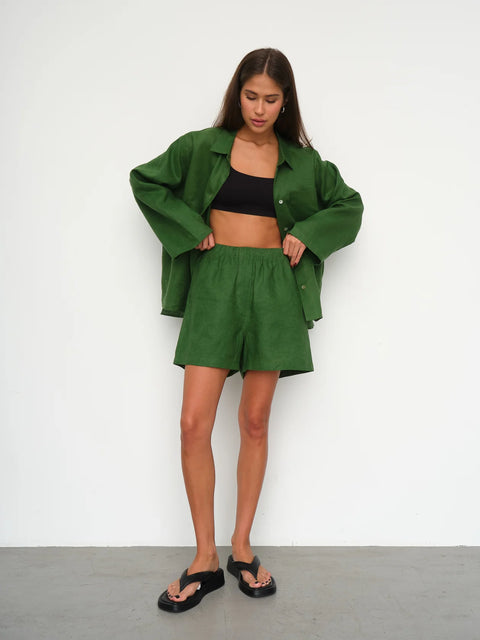 Cropped Linen Shirt