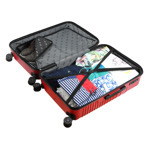 Biggdesign Cats Carry On Luggage Set, Red, 3 Pcs.