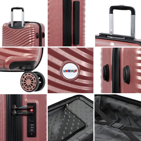 Biggdesign Moods Up Carry On Luggage Set, Rose Gold , 3 Pcs.