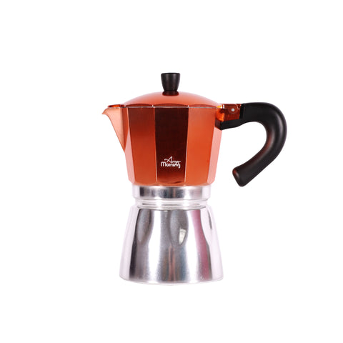 Any Morning Hes-6 Stovetop Espresso Coffee Maker Aluminum Moka Pot 240 Ml Copper