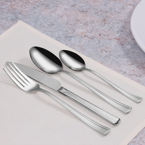 Silverware Set 24-Piece, Service for 6, Forks and Spoons Silverware Set, Mirror Polished, Stainless Steel Flatware Cutlery Set For Home Restaurant Hotel, Dinner Eating Utensils, Rust-Free