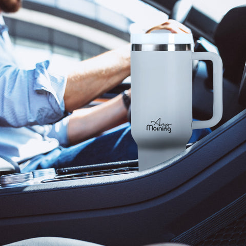 Any Morning Thermos Mug 1200ml, Double-Layer Stainless Steel, 9 Hours Hot, 12 Hours Cold