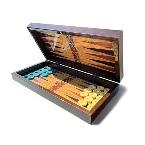 BiggDesign Backgammon Set with Dice and Checkers, MDF Body, Magnetic Lock, Durable Gloss Finish, Scratch-Proof Surface, Board Games for Gift – Made in Turkey