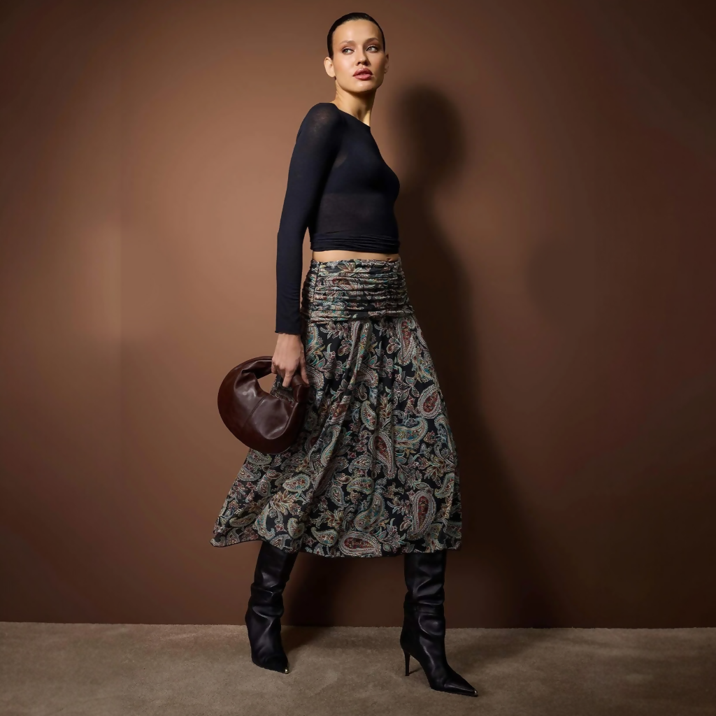 MY PEANUT Alara Paisley Sheer Skirt