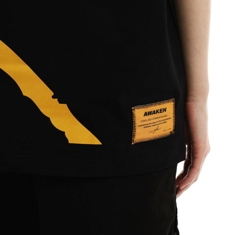 Yellow tripes Black Tee X Edward Acosta "Awaken"