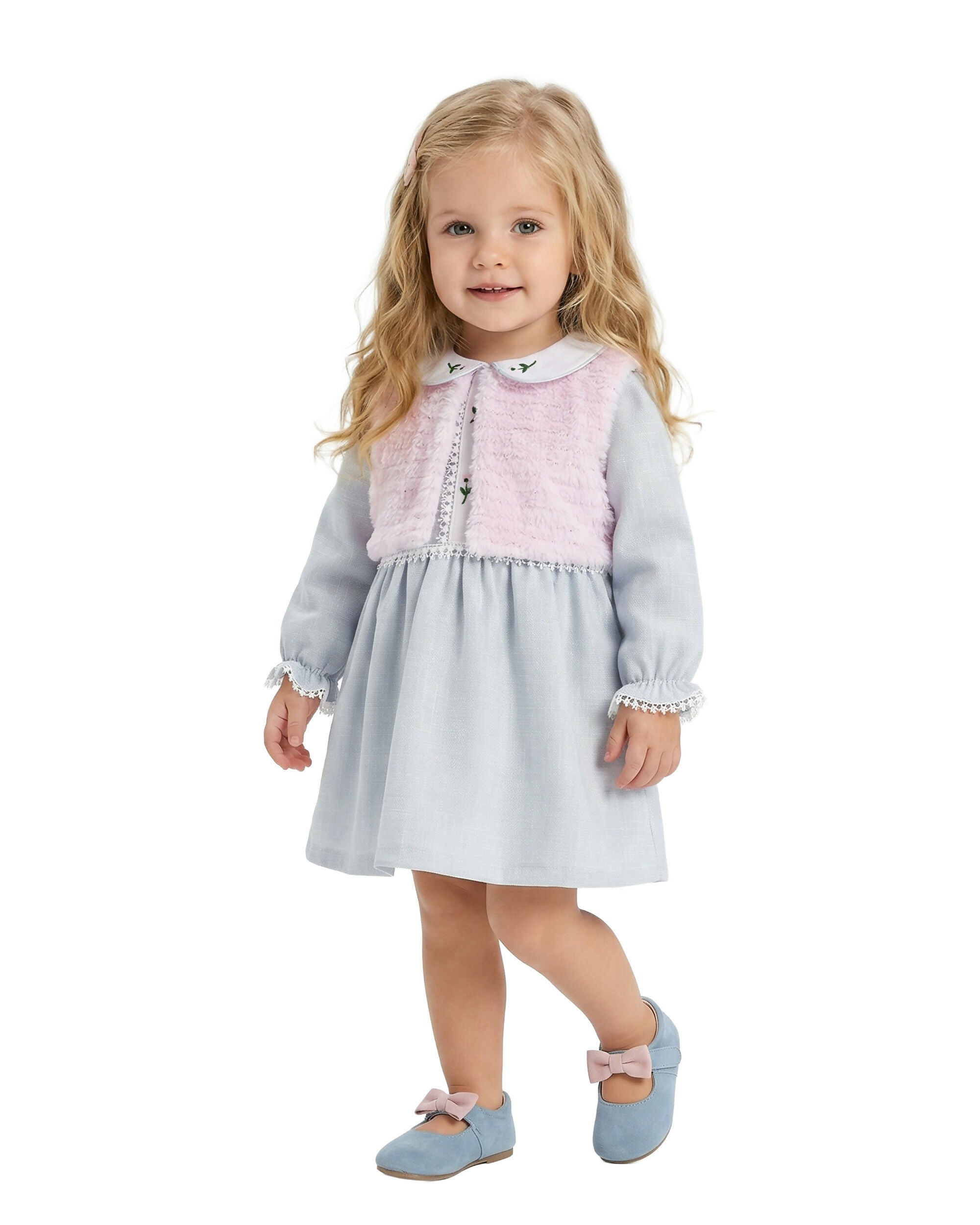 BOMBILI Girls 2-piece set (drees,bolero) - Gray
