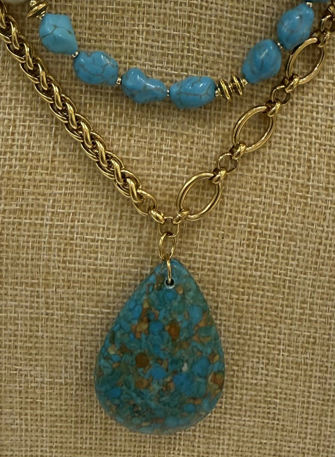 Turquoise drop necklace