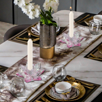 Crystal Rose Petal Candleholder