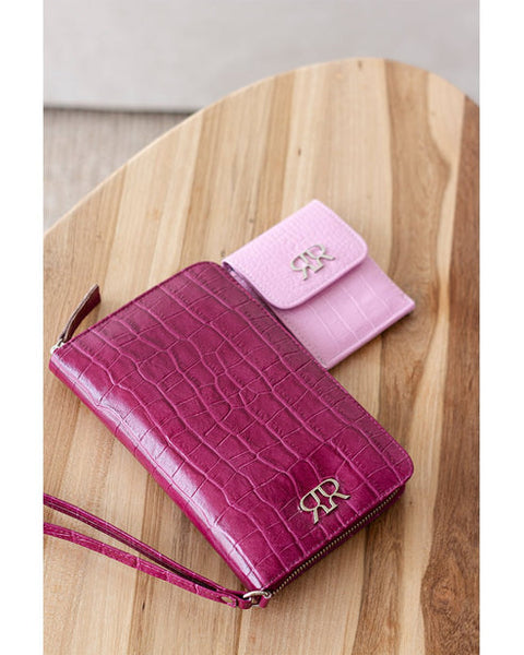 GINEVRA PINK LEATHER DOCUMENT HOLDER