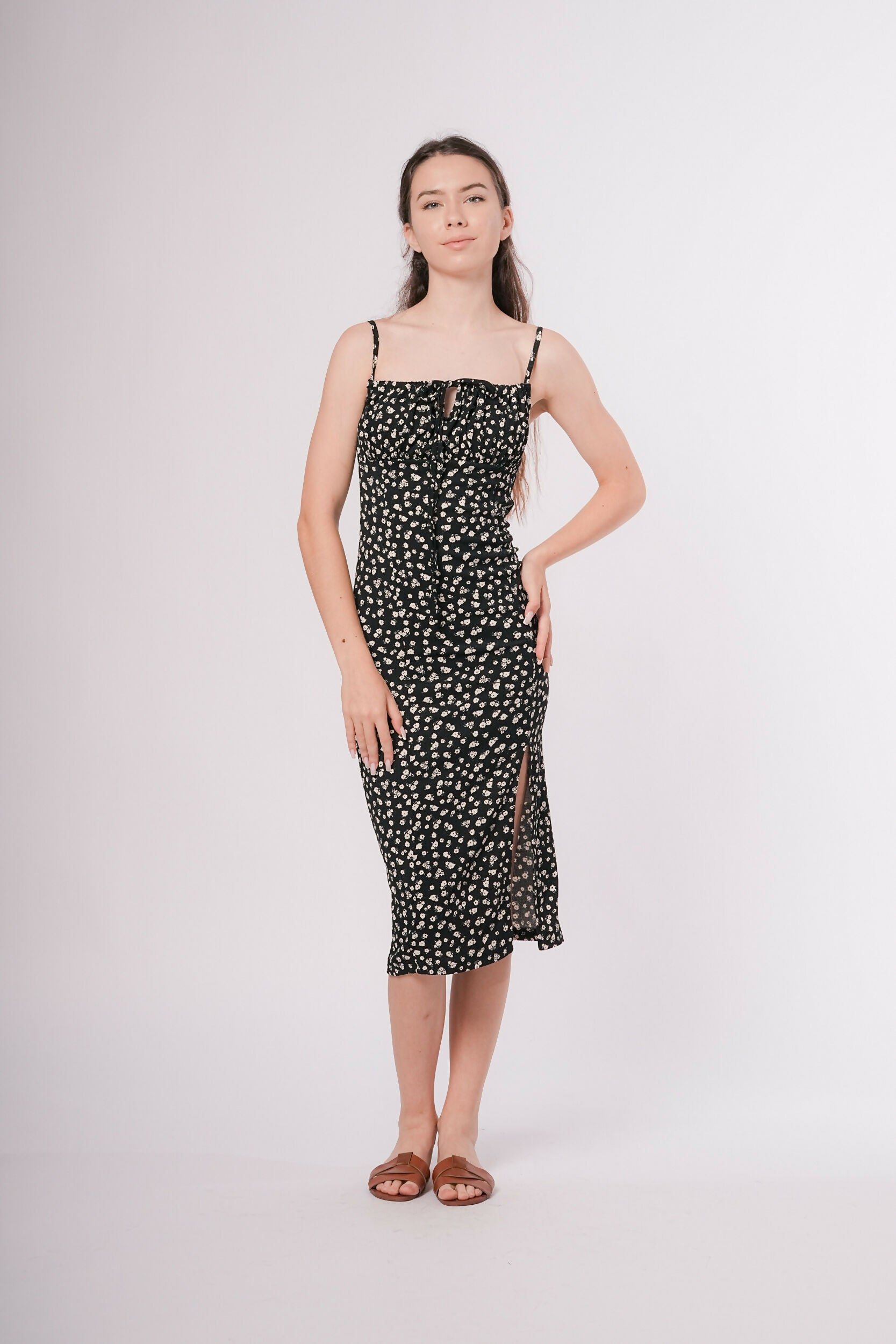 MY PEANUT Tie-neck Floral Dress