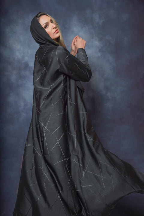 Elegant Modern women’s abaya consisting of three pieces decorated with scarf