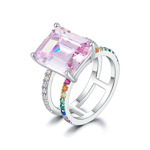 Ring with lavender cubic zirconia Rainbow