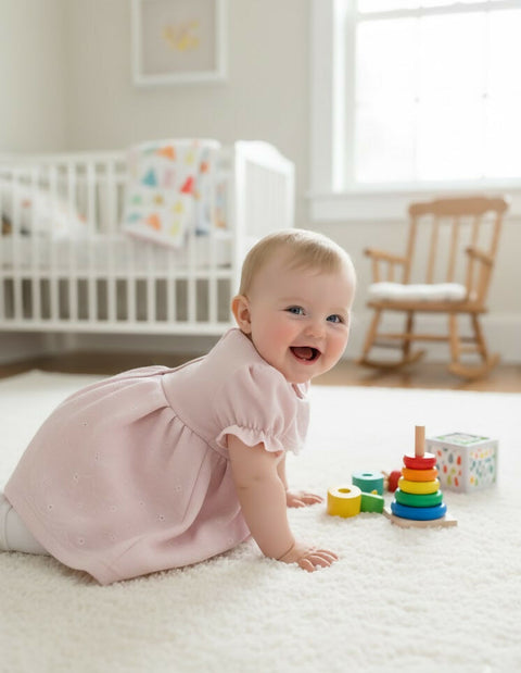 MAISON BEBE Vera Embroidery Elegant Dress-Pink