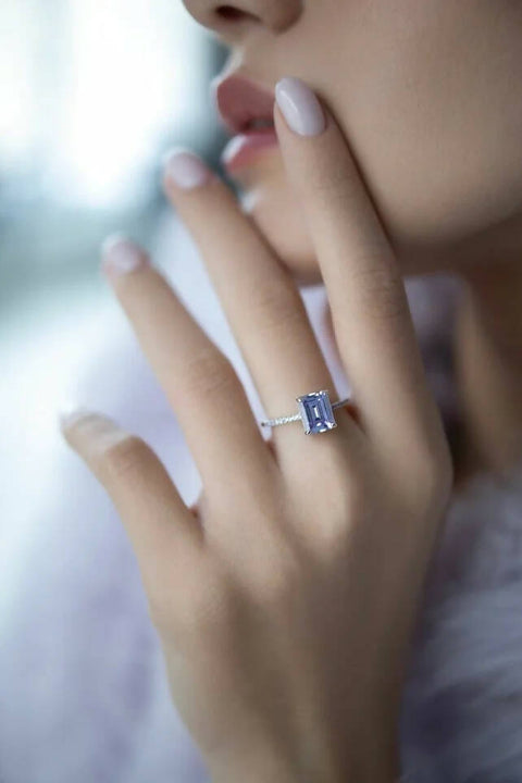 Ring with a lavender stone