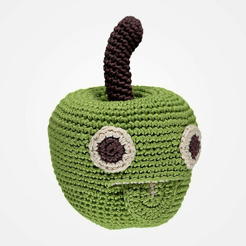 susarts crochet doll '' green apple'' rattle