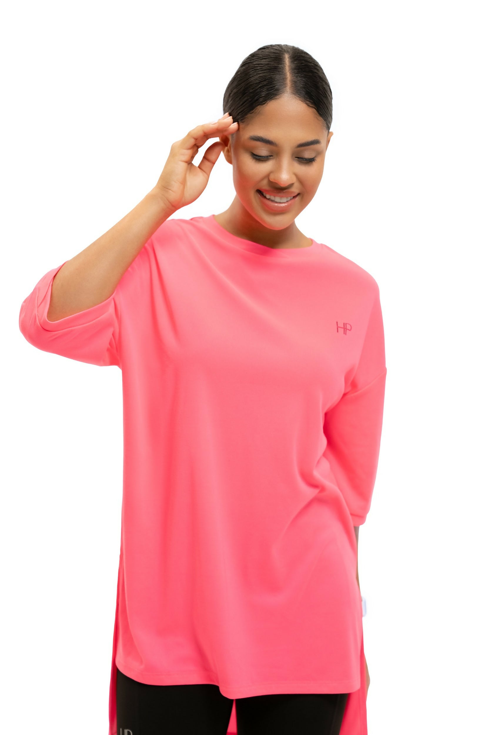 Mid-Sleeves Oversized t-shirt - Amel in Pink
