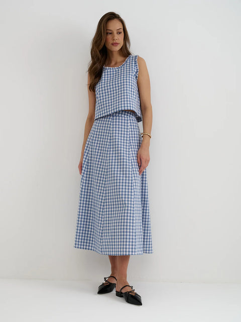 Blue Gingham Skirt