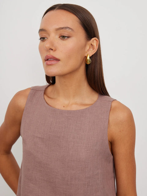 Cropped A-Line Linen Top
