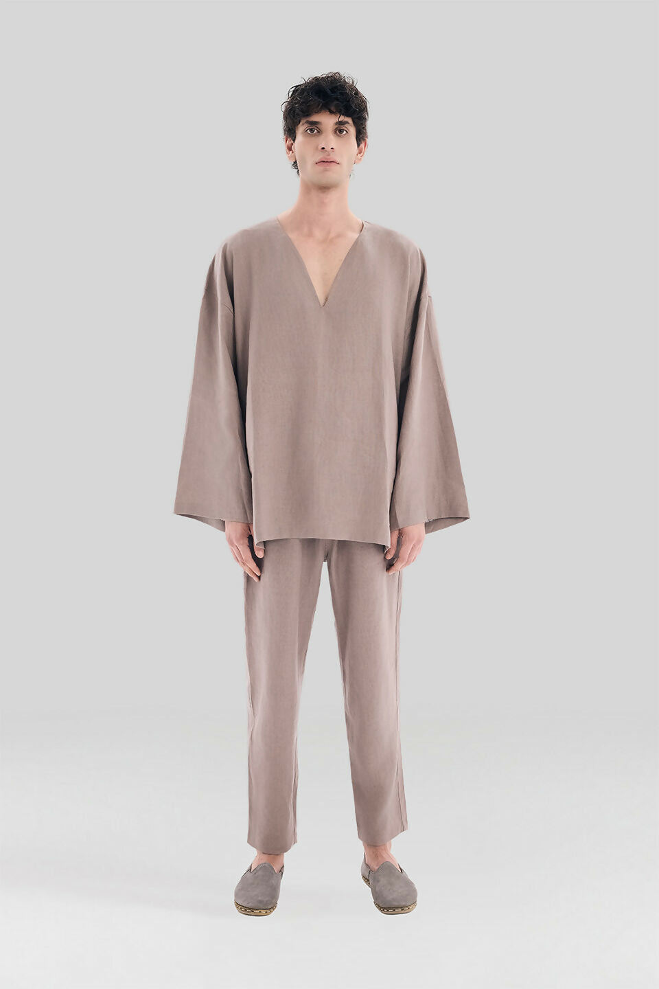 T 03 Dark Brown Linen T-Shirt