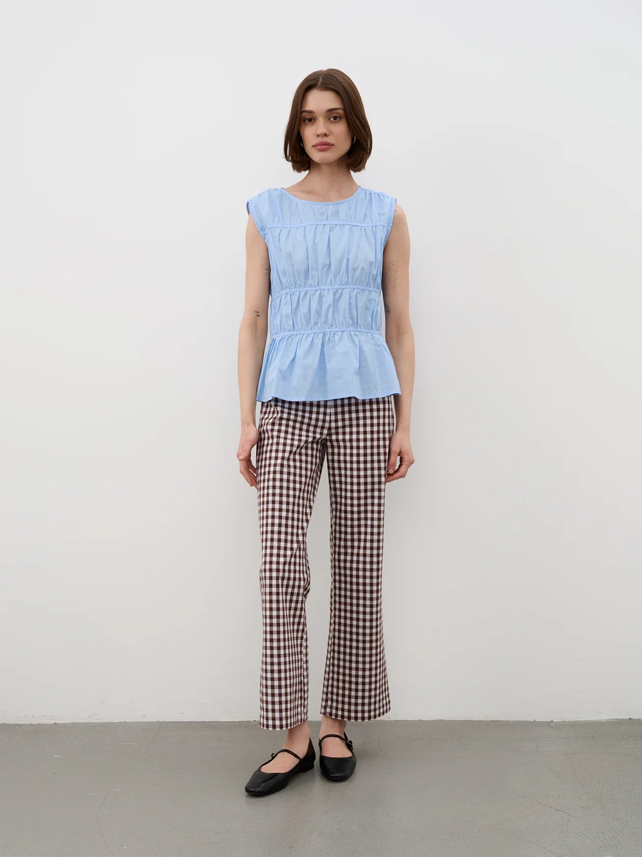 Brown Gingham Trousers