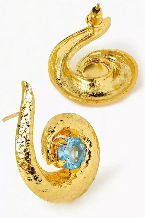 Spiral Sparkle collar set of 3 pieces in 24kt Gold-plated Brass Metal