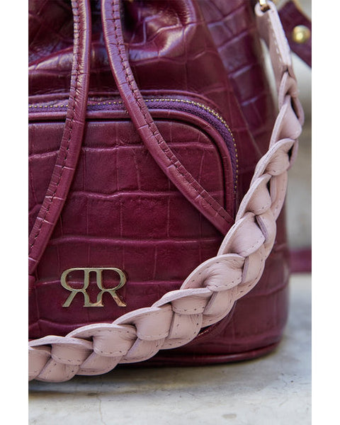Fuchsia Pink Leather Bucketbag CAMILLE