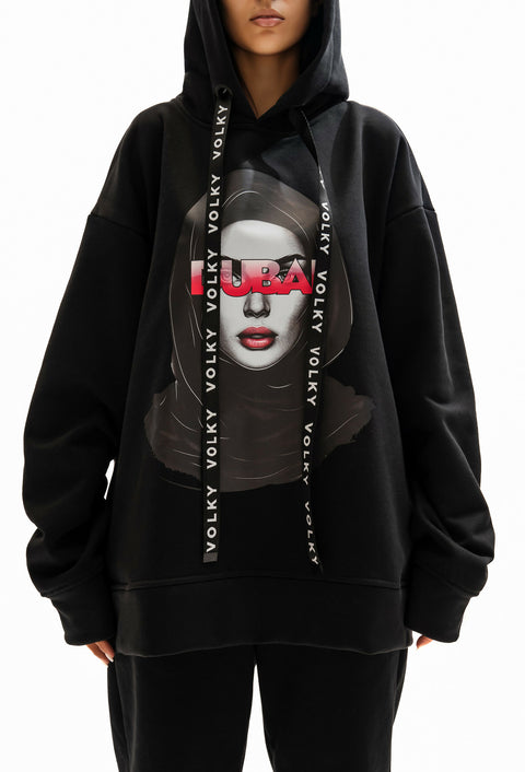 Woman Dubai Hoodie in Black & Red