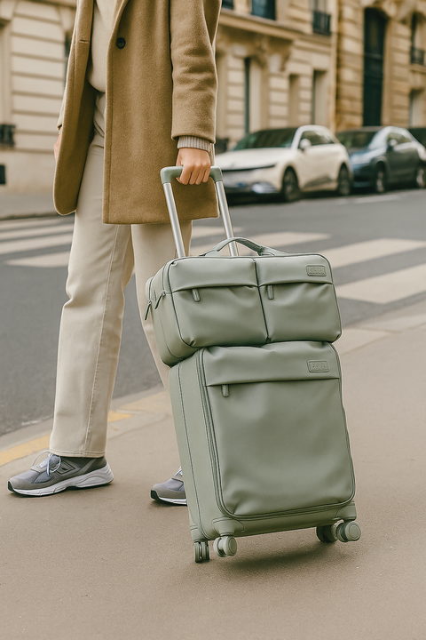 Compact Travel Duo – Suitcase and Matching Top Bag Grey