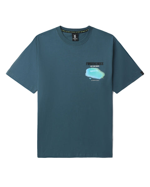 Big Foot Blue T-shirt in Cotton Jersey