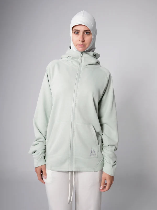 OVERSIZED ZIPPER HOODIE SAGE