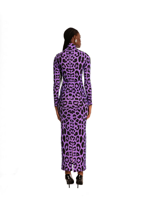 Leopard Maxi Dress in Purple