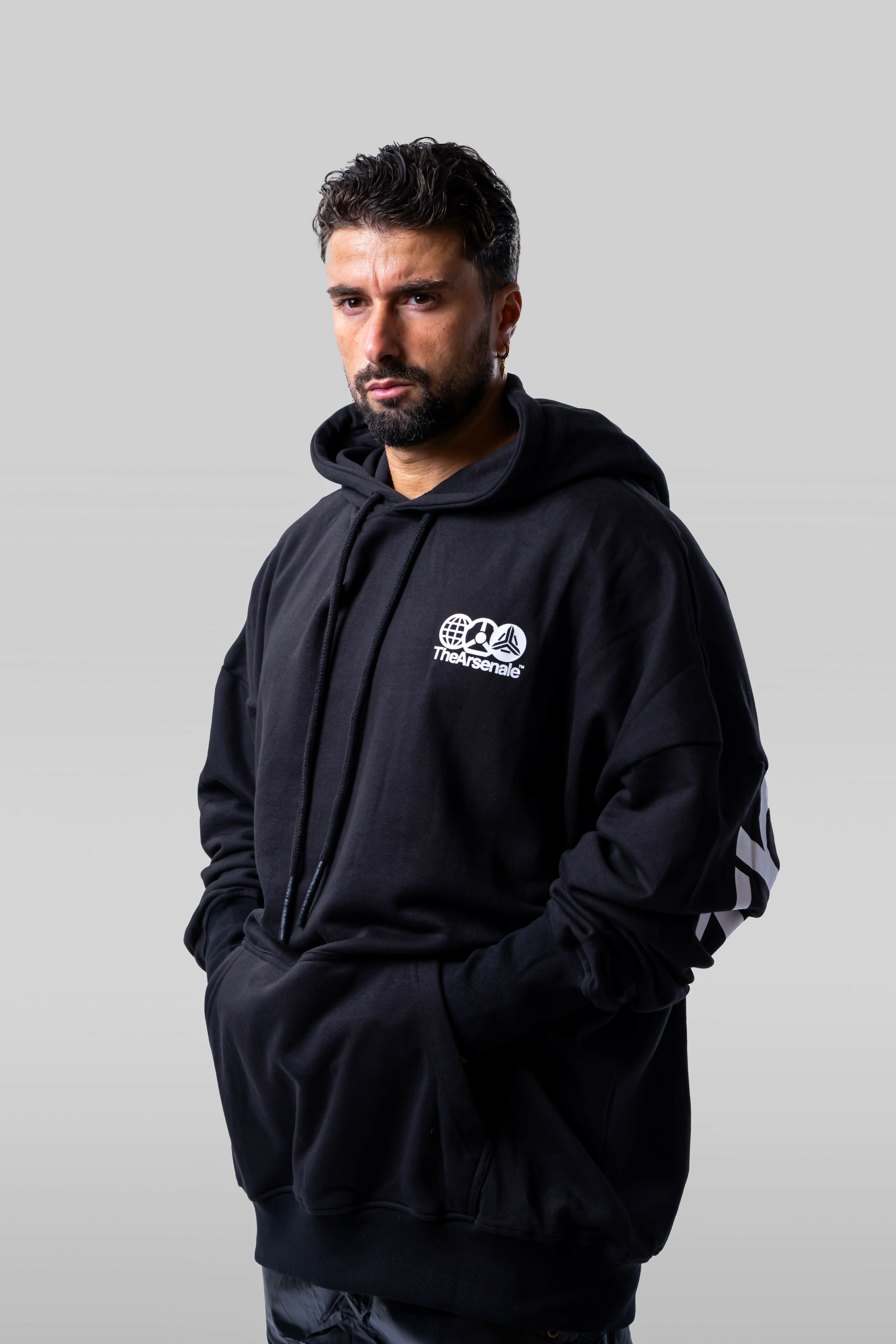 TA Hoodie Large Back Logo Black
