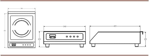 Commercial Countertop Induction Cooker, High Power Stainless Steel Electric Cooktop, 3500W