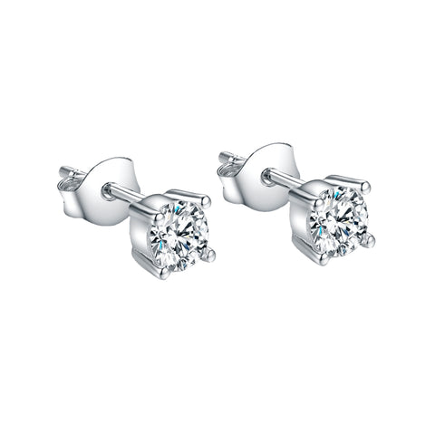 Stud earrings with cubic zirconia 4 mm