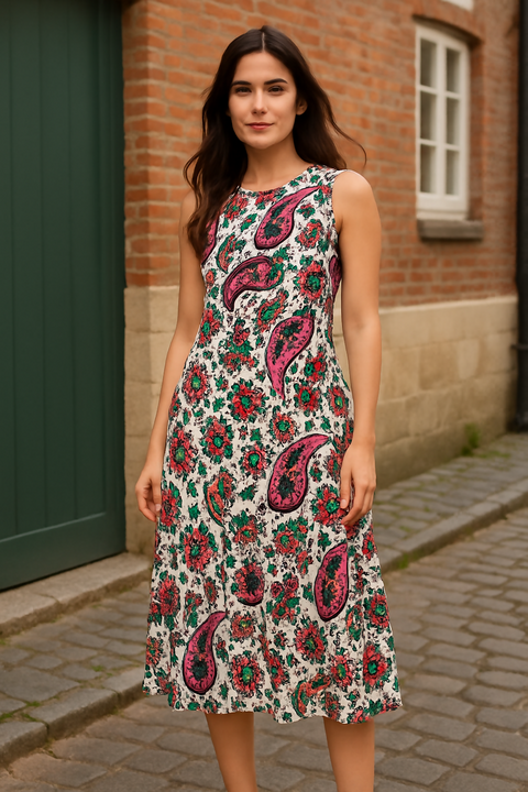 PAISLEY A CUT DRESS