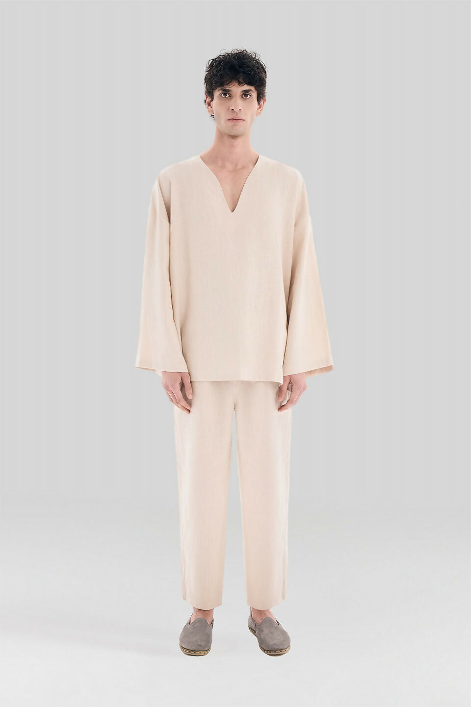 T 03 Light Brown Linen T-Shirt