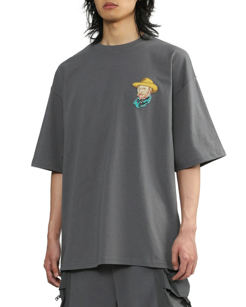 Van Gogh Embroidered T-shirt in Grey