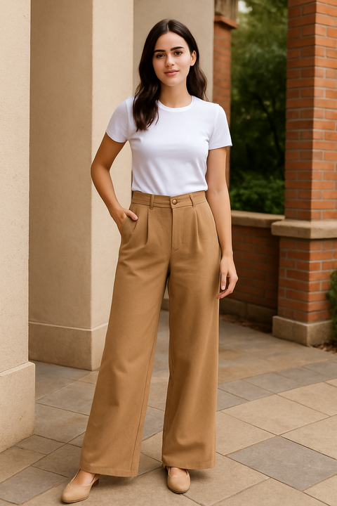 MY PEANUT Bej Palazzo Pants