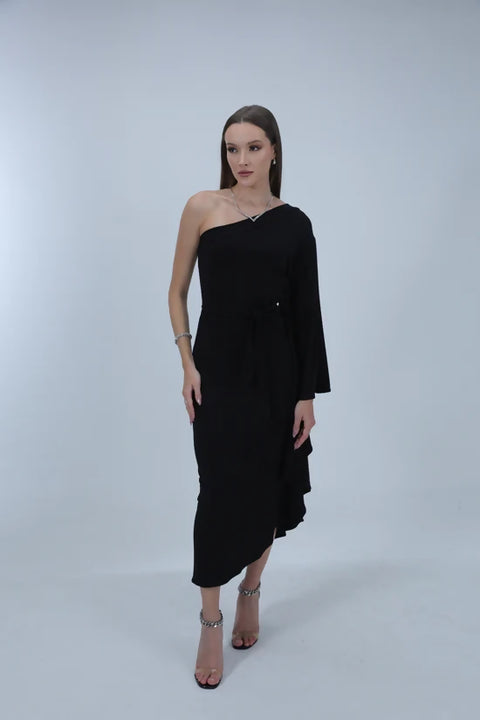 Eve, Black Off-Shoulder Long Dress