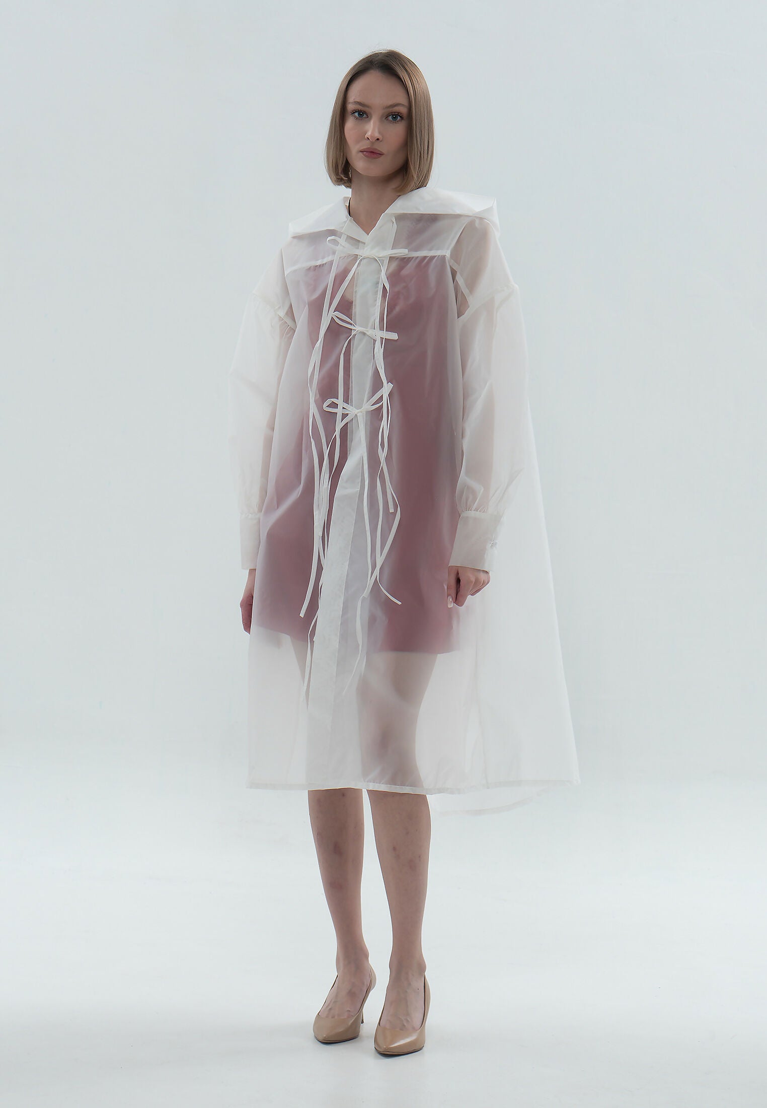 White Transparent Raincoat