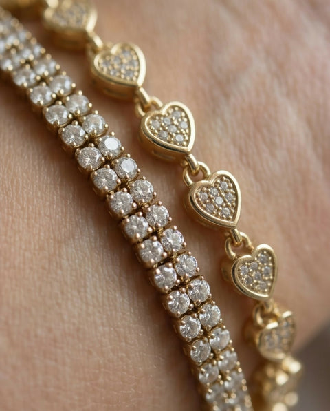 Double Row Tennis Stainless Steel Bracelet